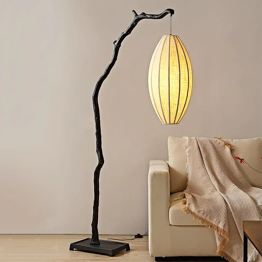 sculptural-tree-branch-standing-floor-lamp-with-elegant-fabric-lantern-shade