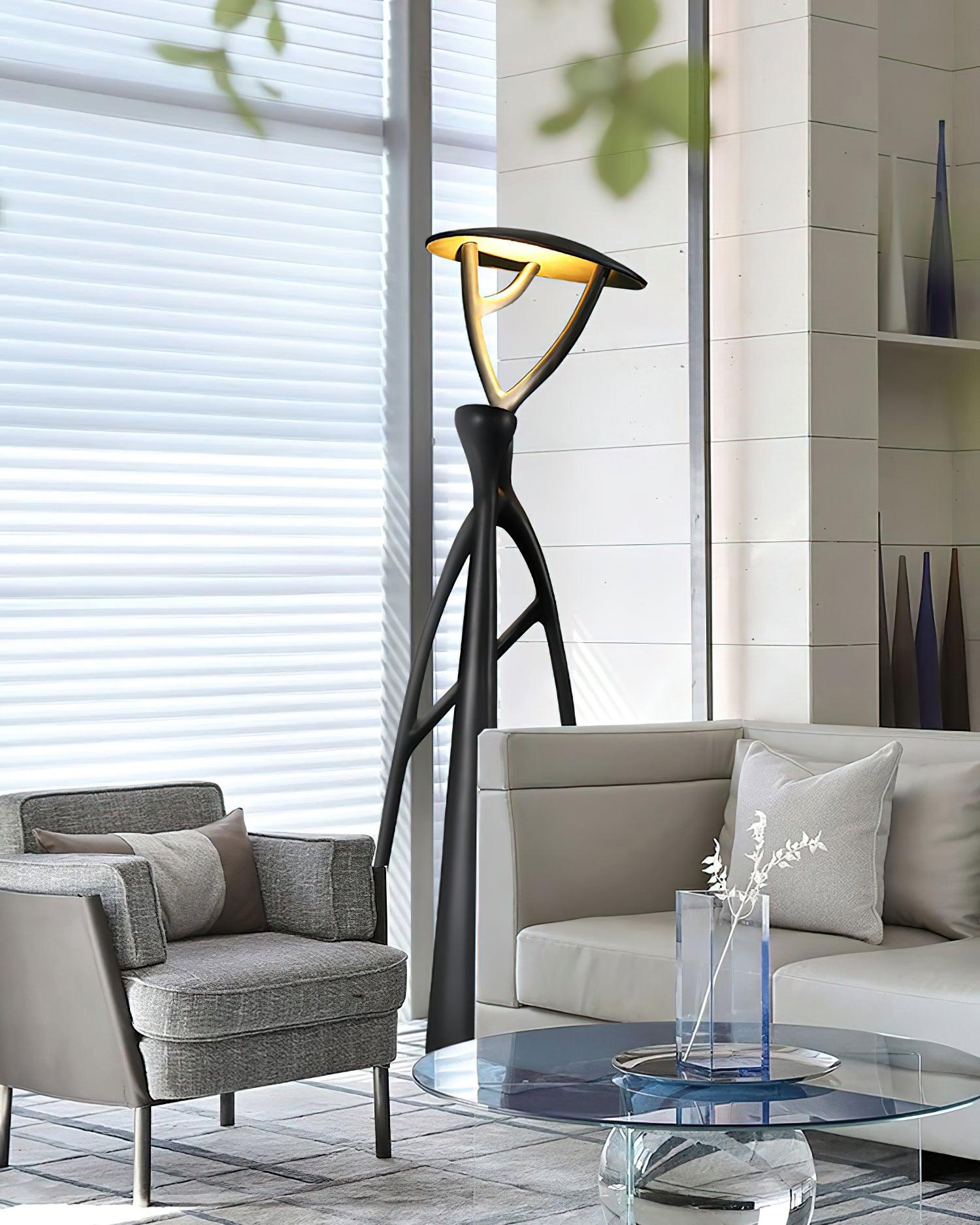 Artistic Tree of Life Sculpture LED Floor Lamp Modern Uplight for Living Room Office