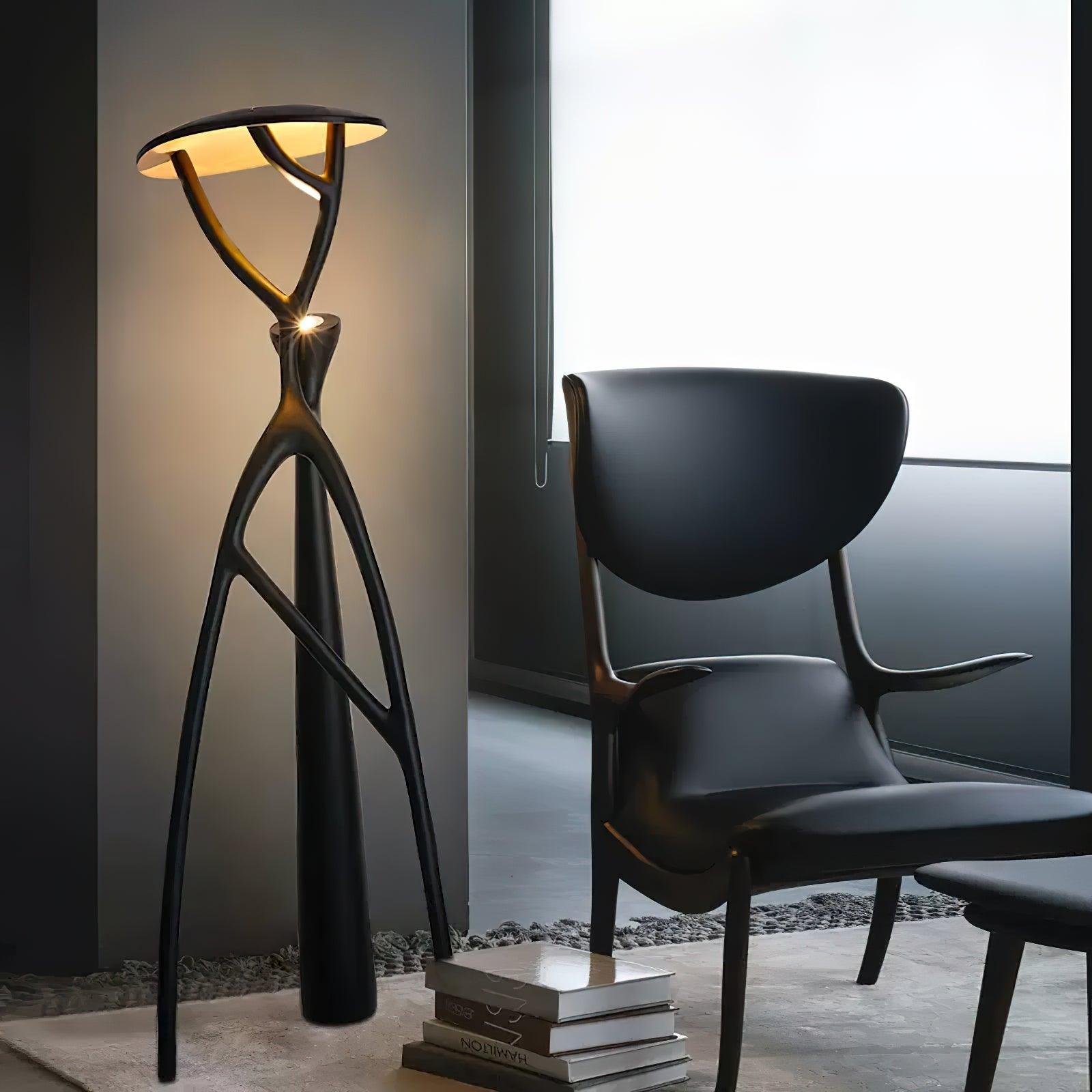 Artistic Tree of Life Sculpture LED Floor Lamp Modern Uplight for Living Room Office