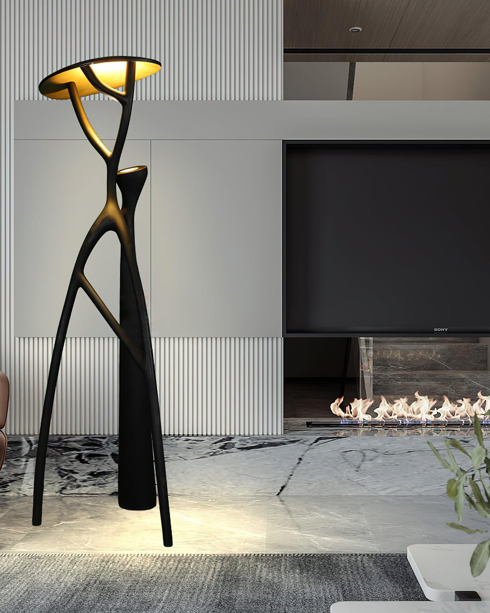 Artistic Tree of Life Sculpture LED Floor Lamp Modern Uplight for Living Room Office