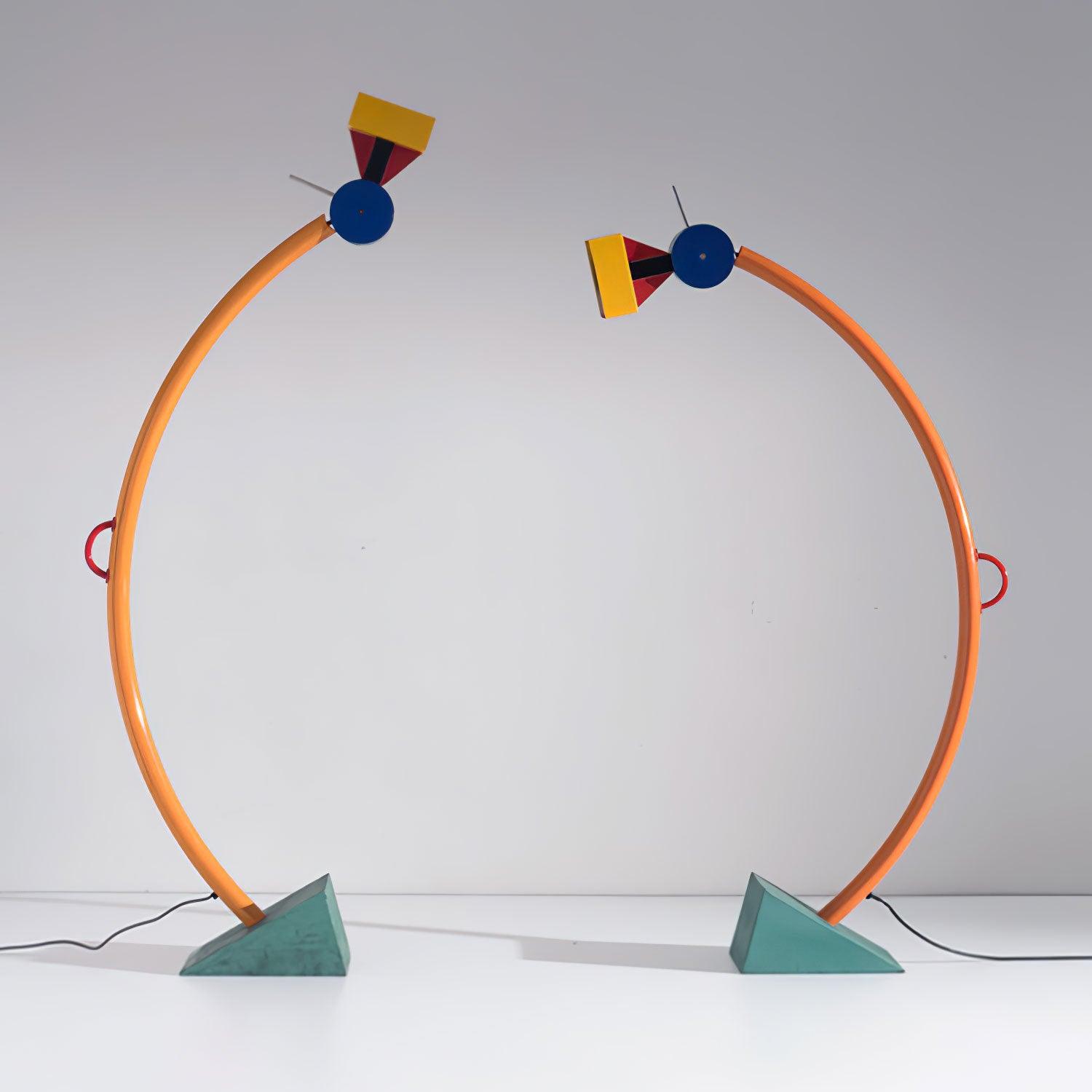 Modern Memphis Style Treetops Geometric Uplight Floor Lamp with Multi Color Finish
