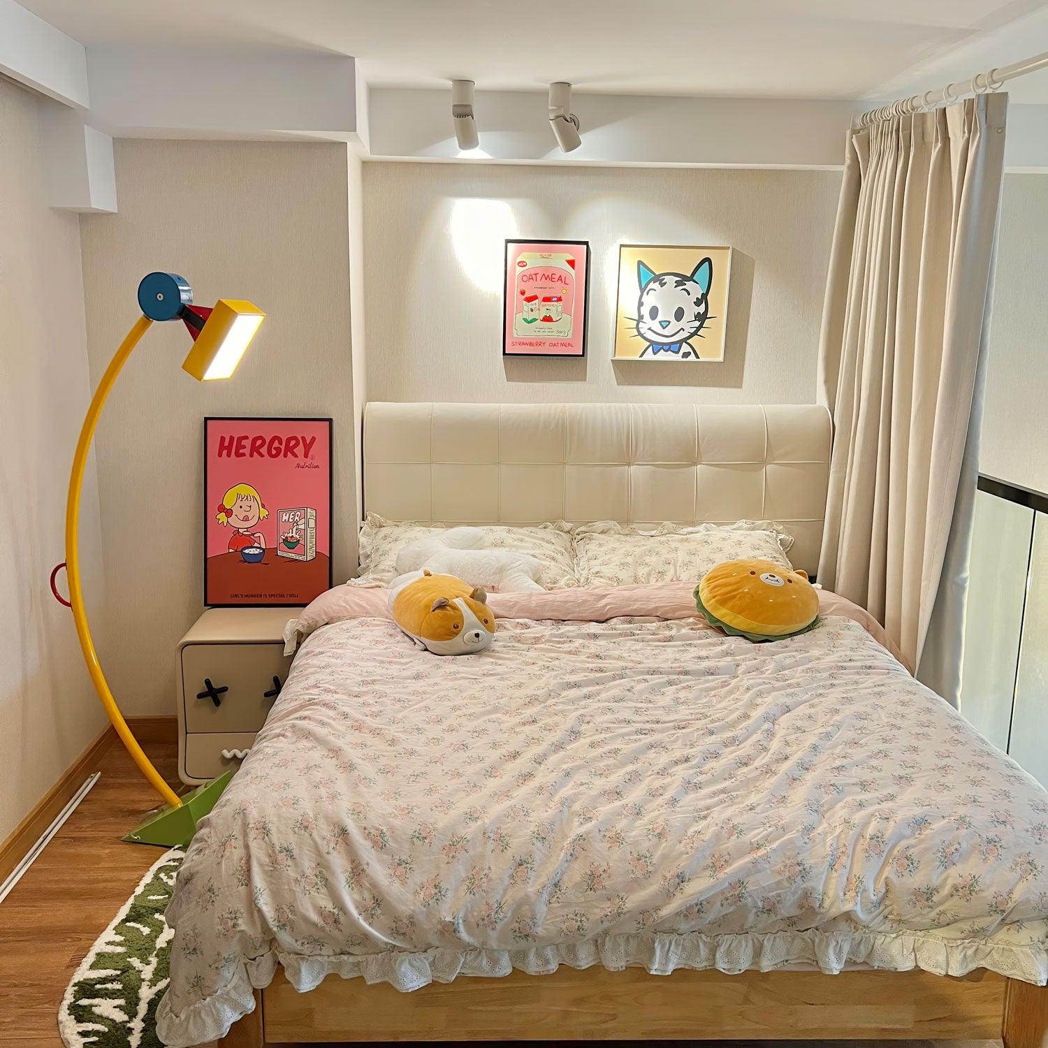 Modern Memphis Style Treetops Geometric Uplight Floor Lamp with Multi Color Finish