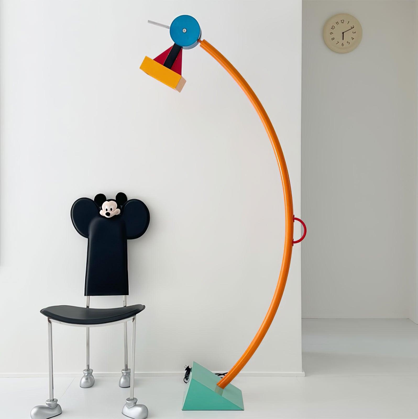 Modern Memphis Style Treetops Geometric Uplight Floor Lamp with Multi Color Finish