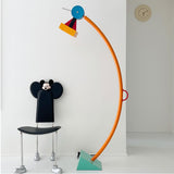 Modern Memphis Style Treetops Geometric Uplight Floor Lamp with Multi Color Finish
