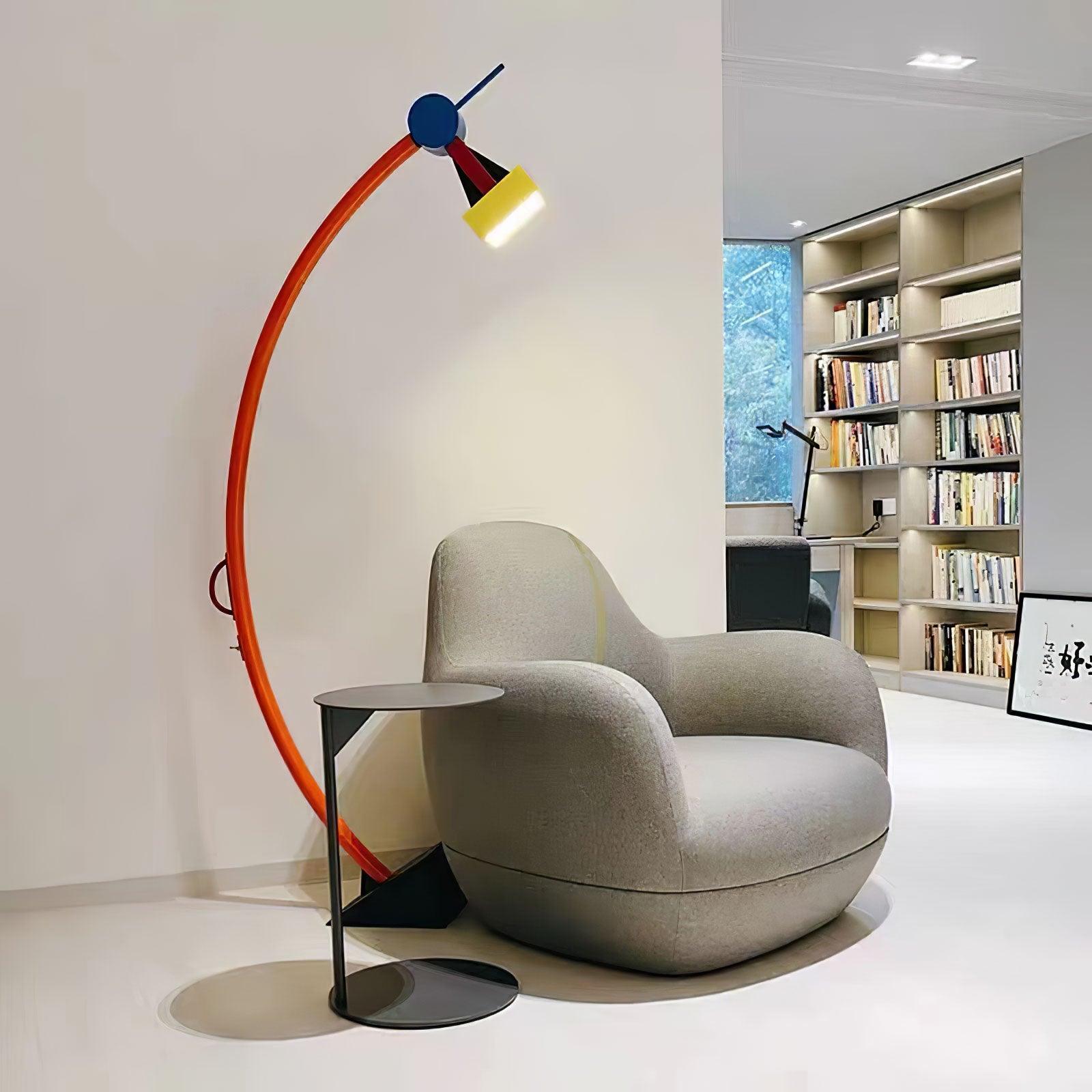 Modern Memphis Style Treetops Geometric Uplight Floor Lamp with Multi Color Finish