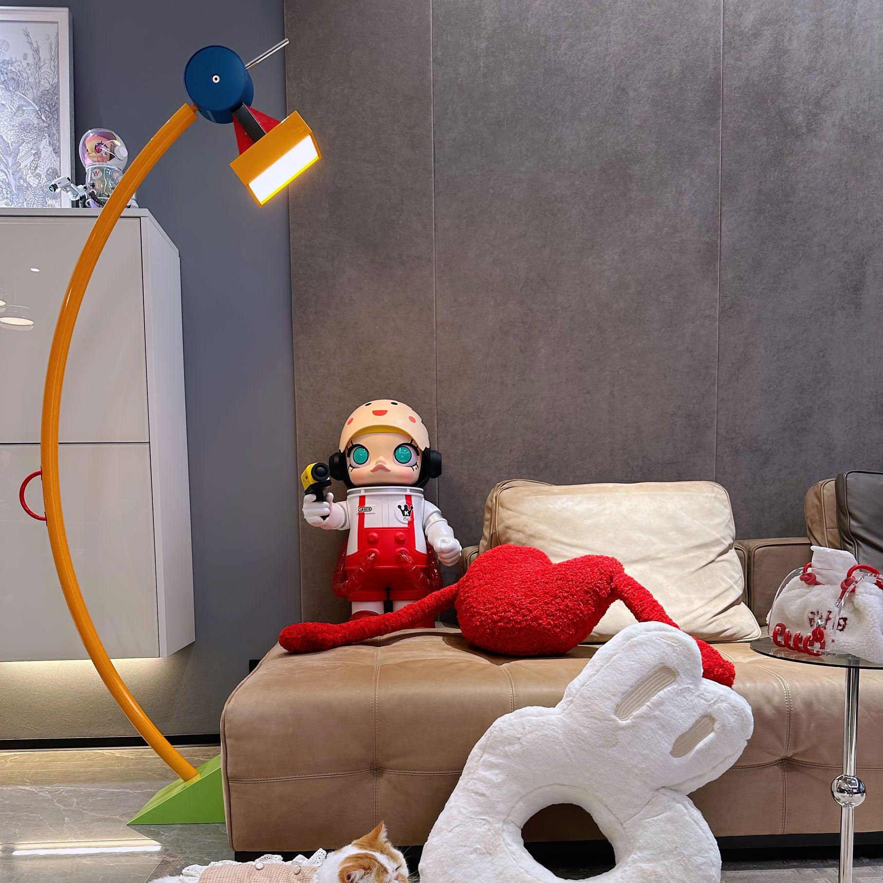 Modern Memphis Style Treetops Geometric Uplight Floor Lamp with Multi Color Finish