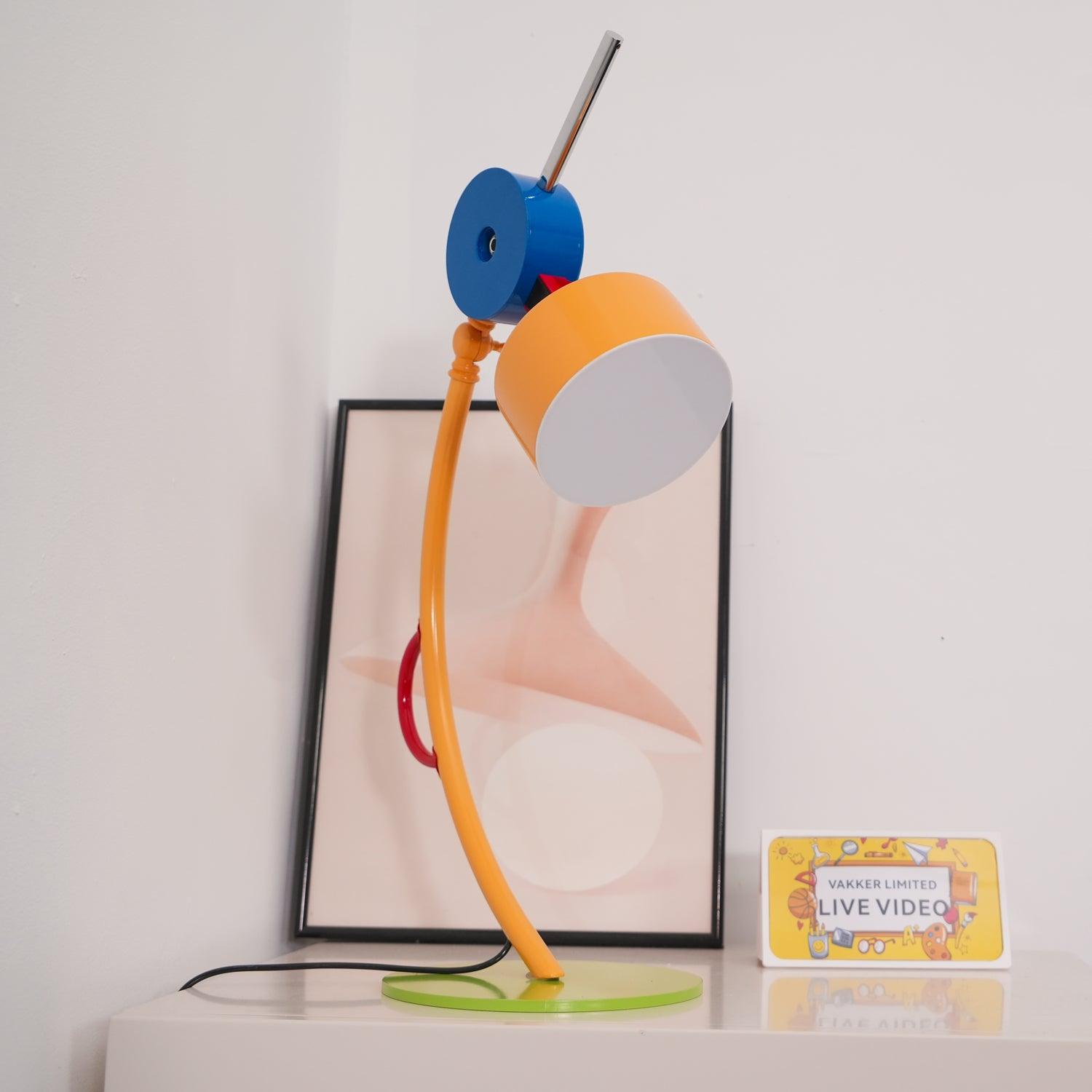 Modern Memphis Style Colorful Geometric LED Table Lamp with Stepless Dimming Control