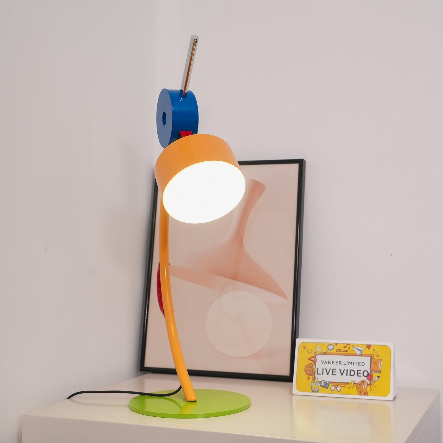 Modern Memphis Style Colorful Geometric LED Table Lamp with Stepless Dimming Control