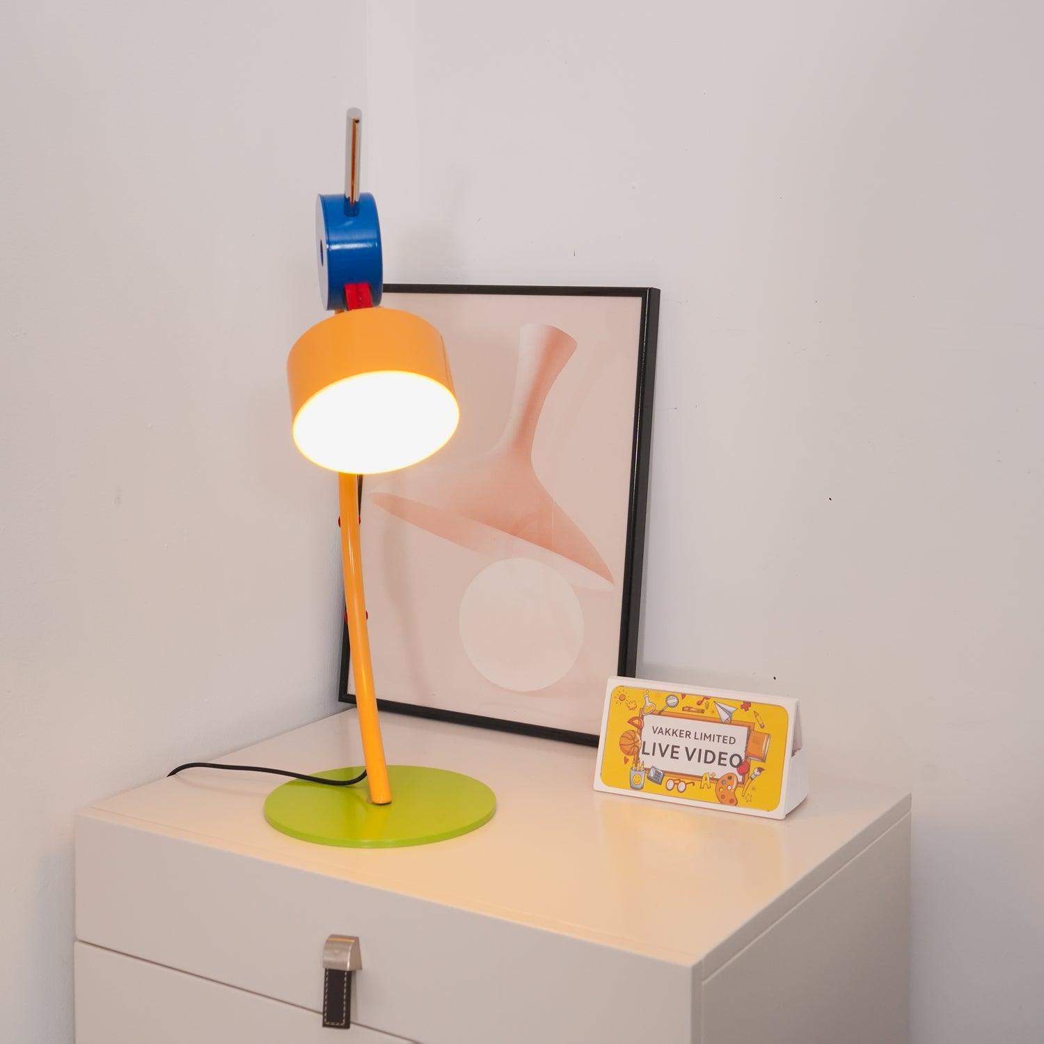 Modern Memphis Style Colorful Geometric LED Table Lamp with Stepless Dimming Control