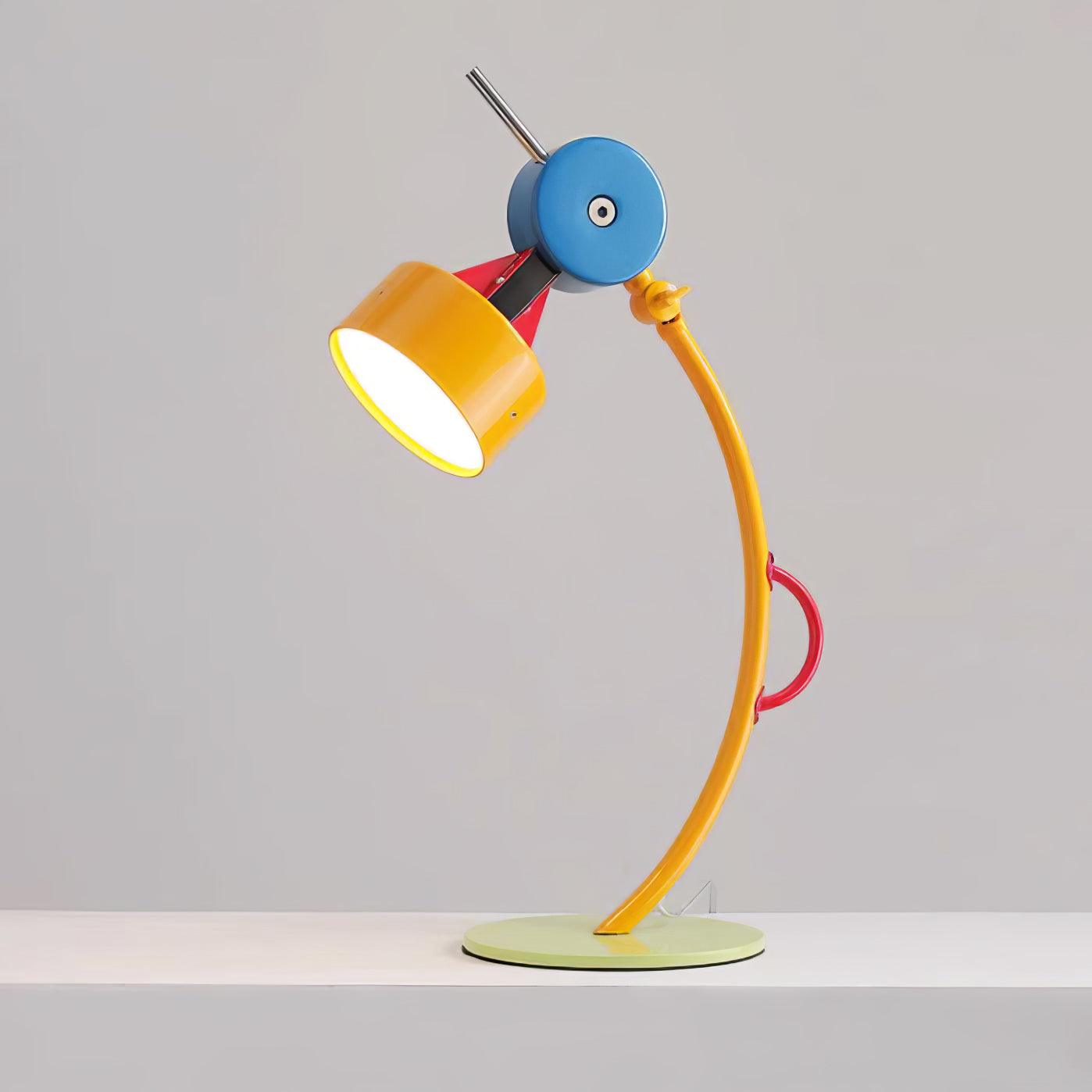 Modern Memphis Style Colorful Geometric LED Table Lamp with Stepless Dimming Control