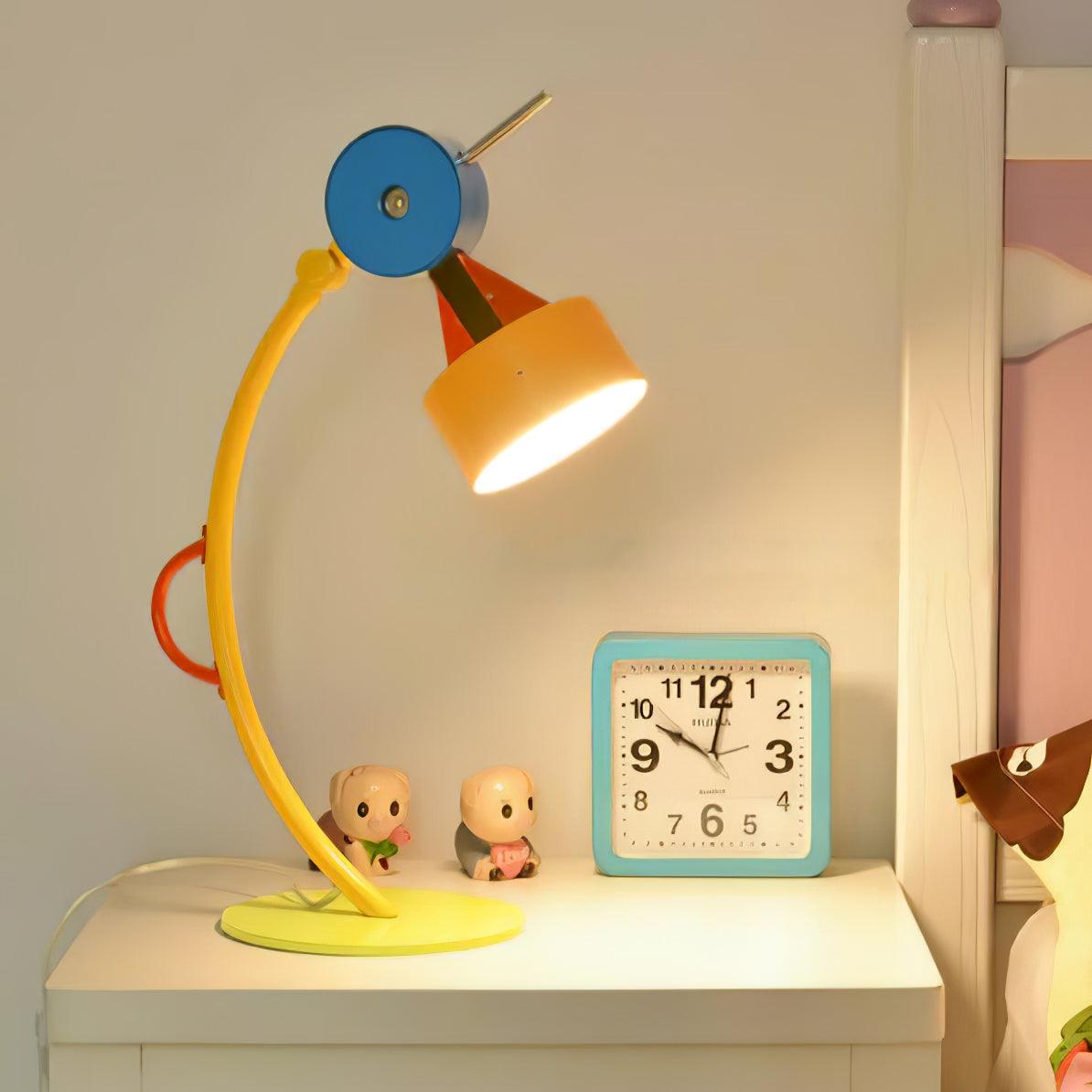 Modern Memphis Style Colorful Geometric LED Table Lamp with Stepless Dimming Control