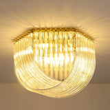 Trevi Murano Glass Drop Flush Mount Ceiling Light Luxury Art Deco Gold Chandelier