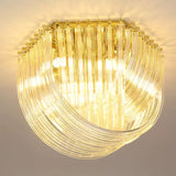 Trevi Murano Glass Drop Flush Mount Ceiling Light Luxury Art Deco Gold Chandelier