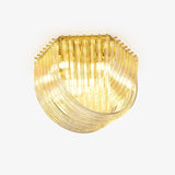 Trevi Murano Glass Drop Flush Mount Ceiling Light Luxury Art Deco Gold Chandelier