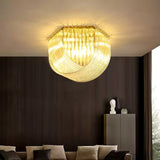 Trevi Murano Glass Drop Flush Mount Ceiling Light Luxury Art Deco Gold Chandelier