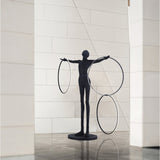 Modern Abstract Figurative Floor Lamp with Triple LED Rings Art Sculpture Standing Light