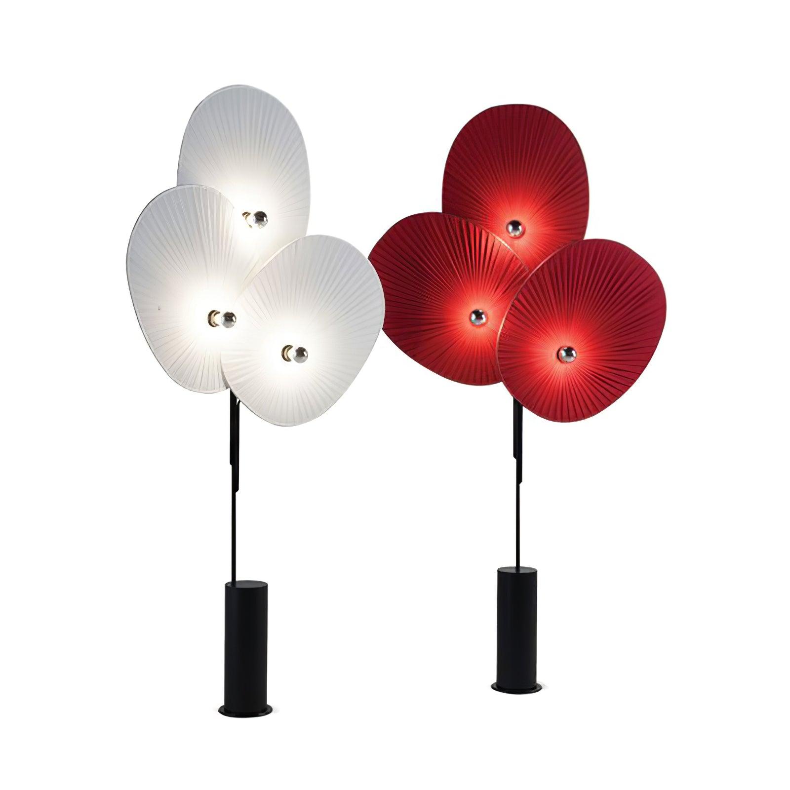 Modern Triple Floral Standing Lamp Multi Color Petal Shades for Living Room and Office