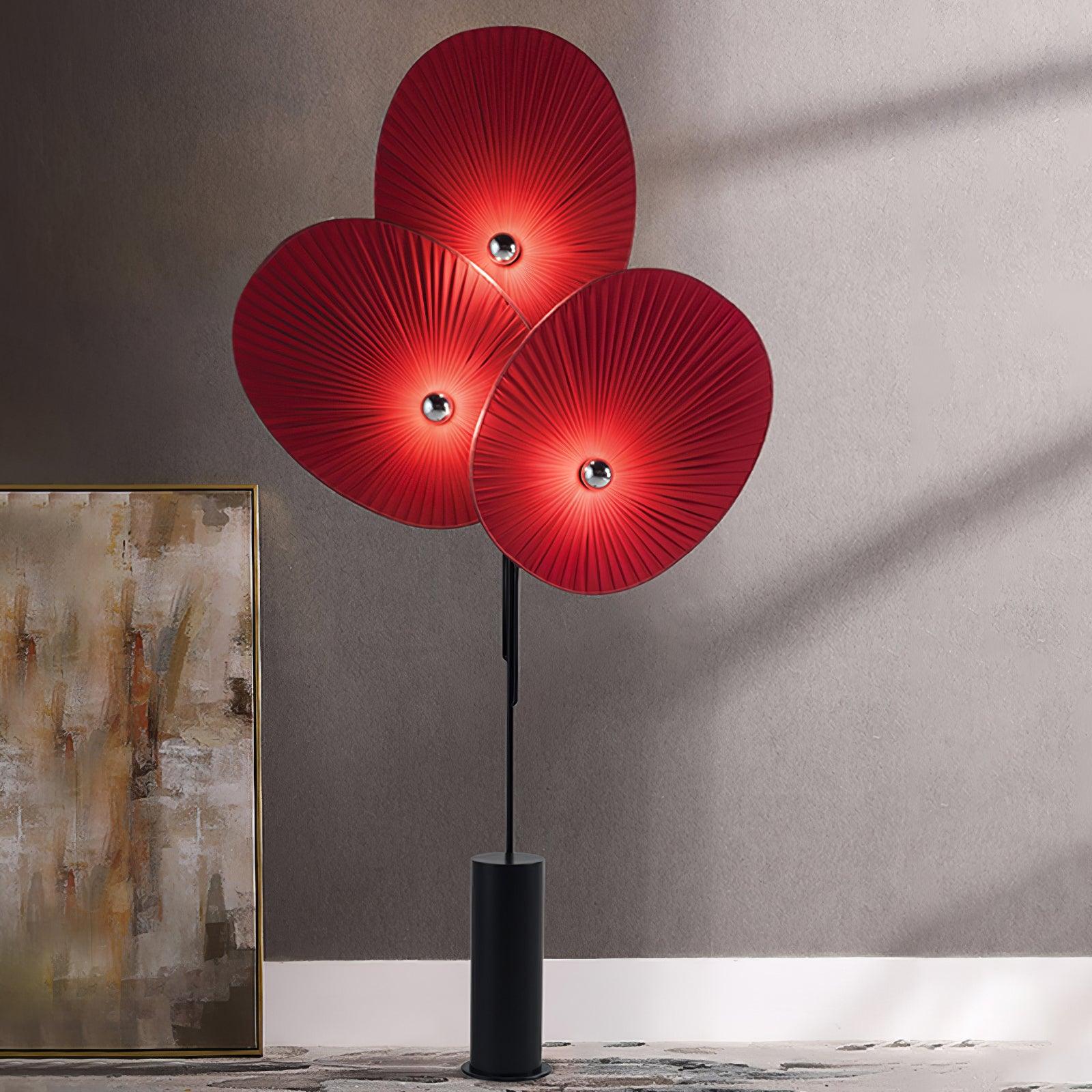 Modern Triple Floral Standing Lamp Multi Color Petal Shades for Living Room and Office