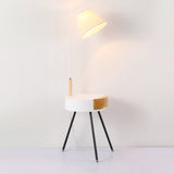 Nordic Wood Tripod Floor Lamp with White Linen Shade for Modern Living Rooms