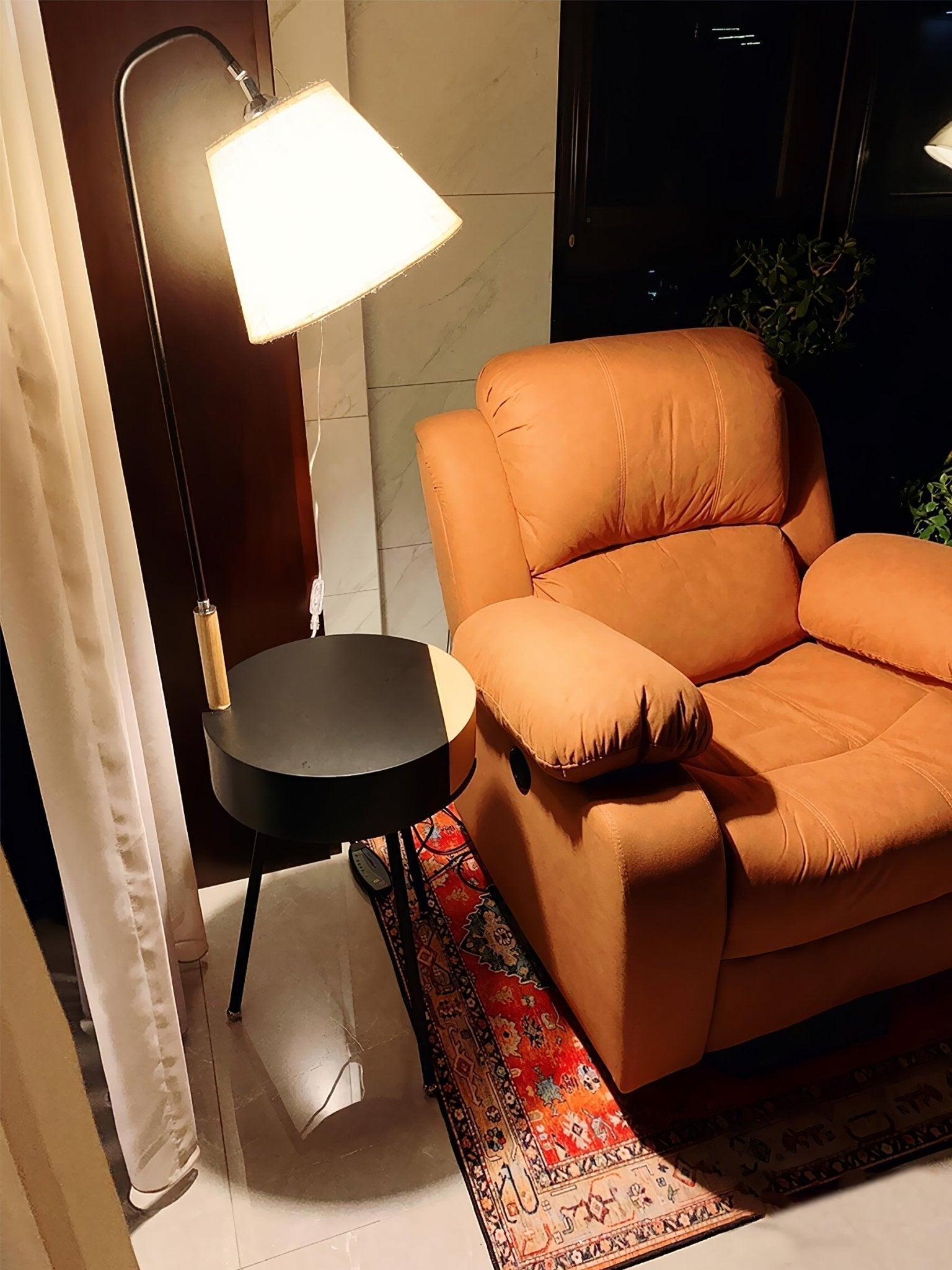 Nordic Wood Tripod Floor Lamp with White Linen Shade for Modern Living Rooms