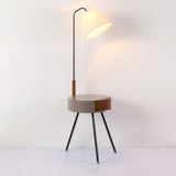 Nordic Wood Tripod Floor Lamp with White Linen Shade for Modern Living Rooms