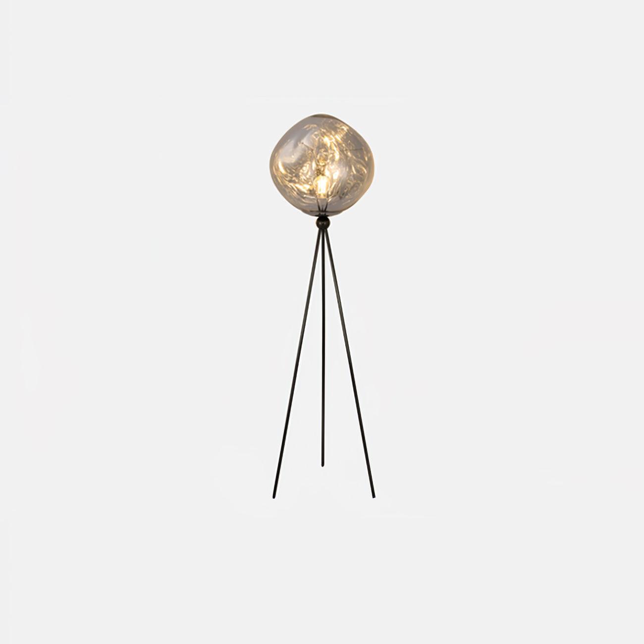 Modern Tripod Rock Lava Floor Lamp with Molten Acrylic Shade Standing Light