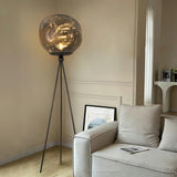 Modern Tripod Rock Lava Floor Lamp with Molten Acrylic Shade Standing Light
