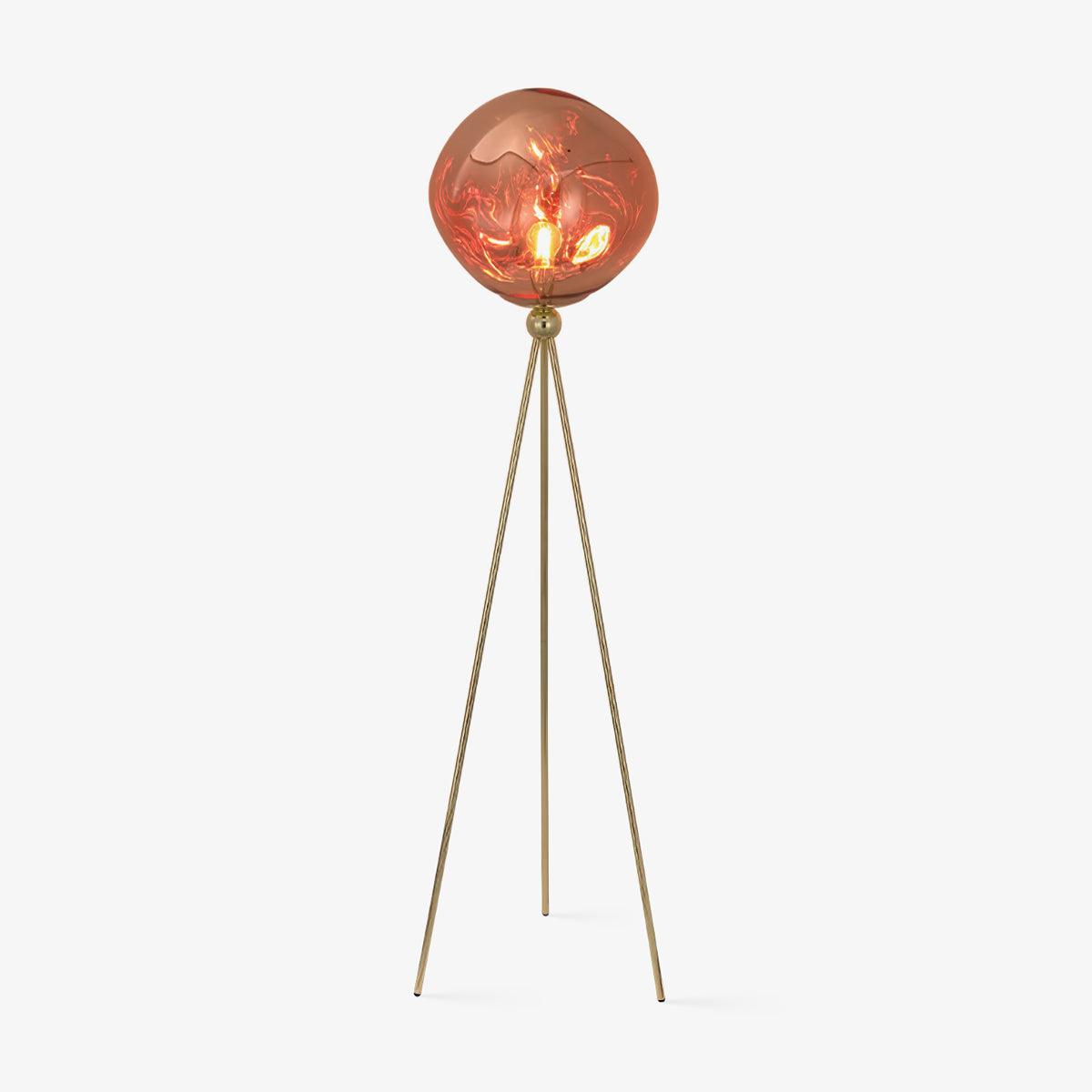Modern Tripod Rock Lava Floor Lamp with Molten Acrylic Shade Standing Light