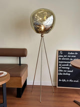 Modern Tripod Rock Lava Floor Lamp with Molten Acrylic Shade Standing Light