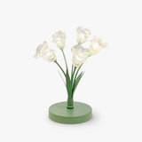 Elegant Glass Tulip Flower Table Lamp Decorative Floral Bedside Night Light for Home Living Room Decor