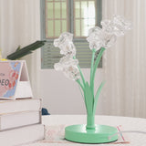 Elegant Glass Tulip Flower Table Lamp Decorative Floral Bedside Night Light for Home Living Room Decor