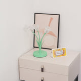 Elegant Glass Tulip Flower Table Lamp Decorative Floral Bedside Night Light for Home Living Room Decor