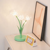 Elegant Glass Tulip Flower Table Lamp Decorative Floral Bedside Night Light for Home Living Room Decor
