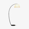 Modern Slim Twiggy Ambient Floor Lamp with Beige Fabric Drum Shade for Interior Lighting