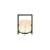 Modern Black Outdoor Portable Lantern Table Lamp with Blown Glass Shade