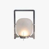 Modern Hand Blown Glass Lantern Table Lamp Stainless Steel Bedside Reading Light