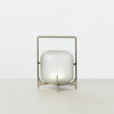 Modern Hand Blown Glass Lantern Table Lamp Stainless Steel Bedside Reading Light