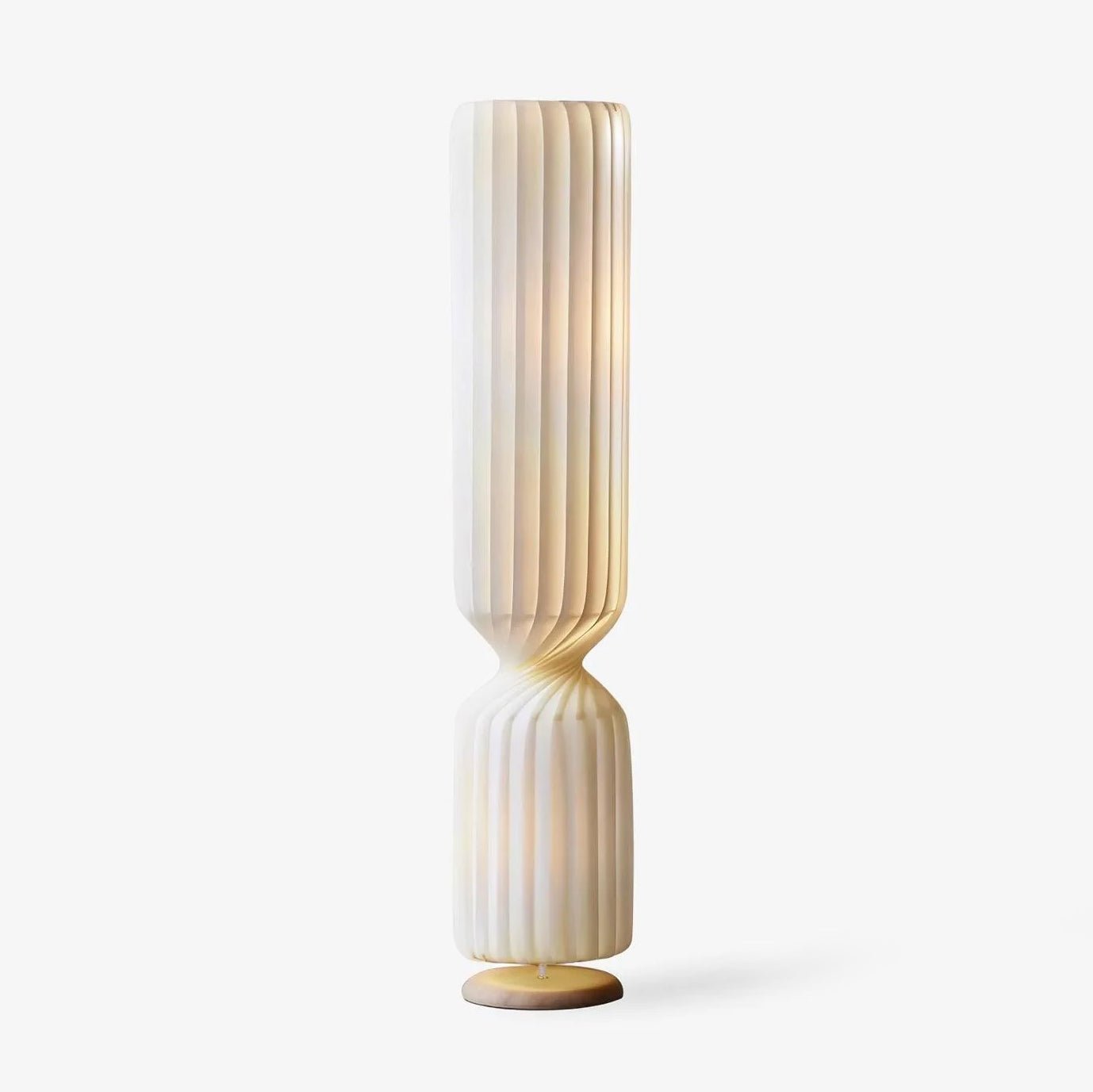 Contemporary White Twist Floor Lamp with Asymmetrical Design for Ambient Lighting