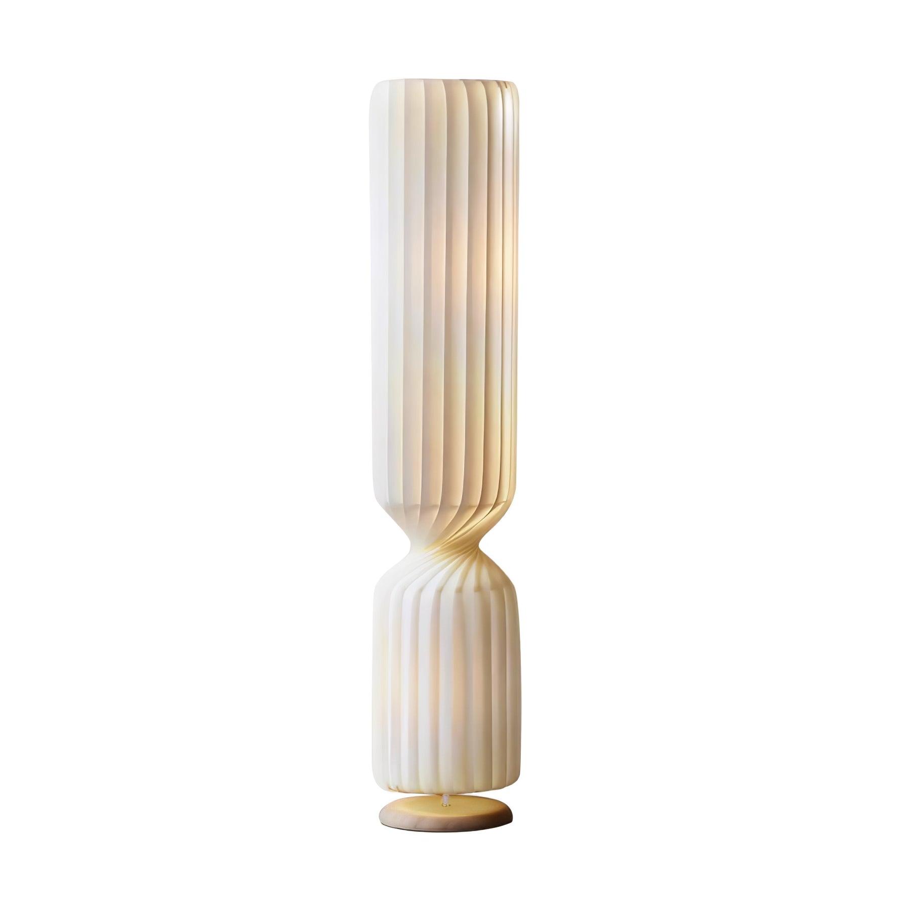 Contemporary White Twist Floor Lamp with Asymmetrical Design for Ambient Lighting