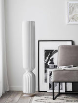 Contemporary White Twist Floor Lamp with Asymmetrical Design for Ambient Lighting