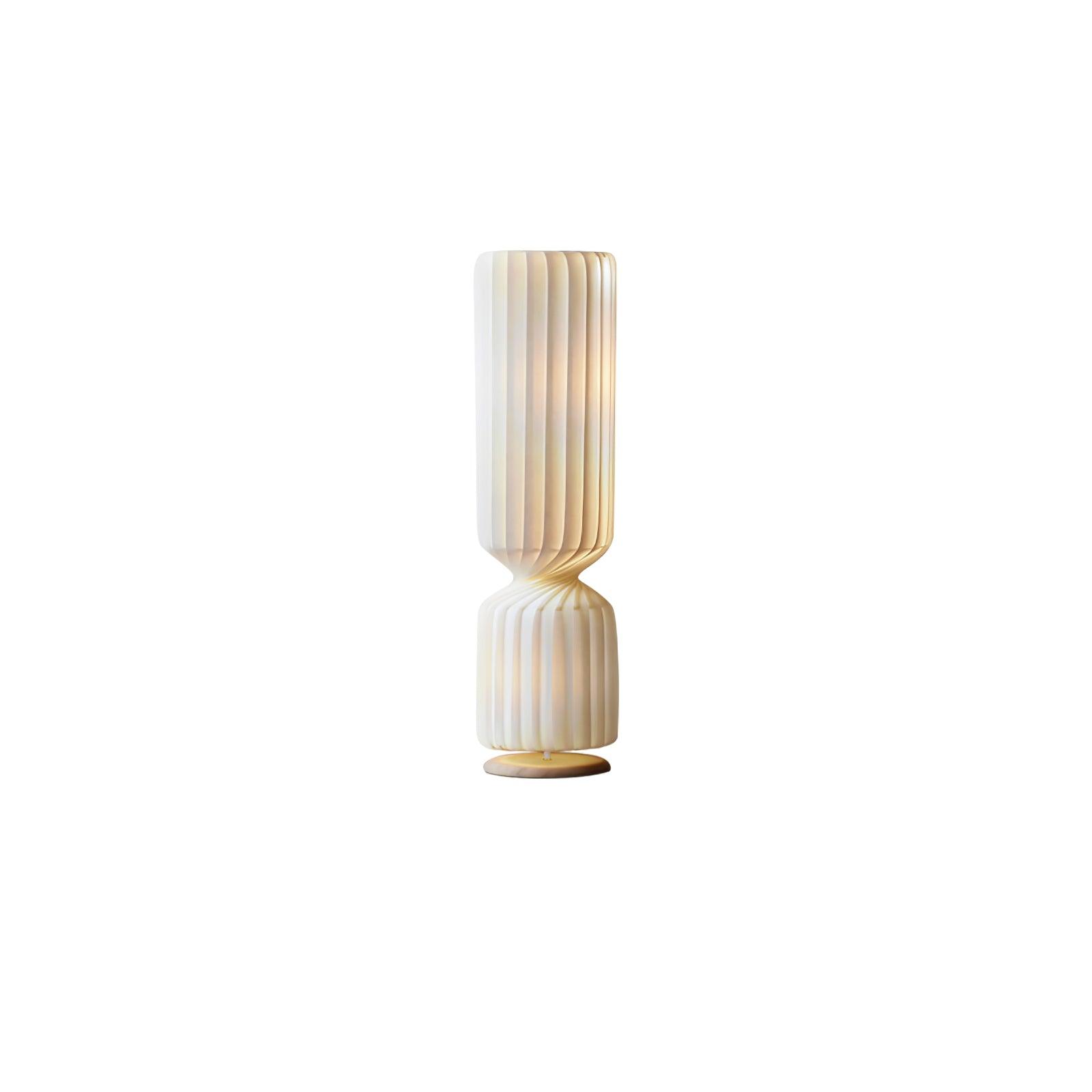 Contemporary White Twist Floor Lamp with Asymmetrical Design for Ambient Lighting