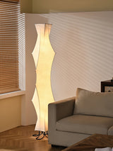 Modern Twist Silk Floor Lamp Tall Standing Light for Living Room and Bedroom