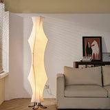 Modern Twist Silk Floor Lamp Tall Standing Light for Living Room and Bedroom
