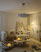 Modern Organic Twisted Pleated Floor Lamp Handcrafted Resin Standing Light