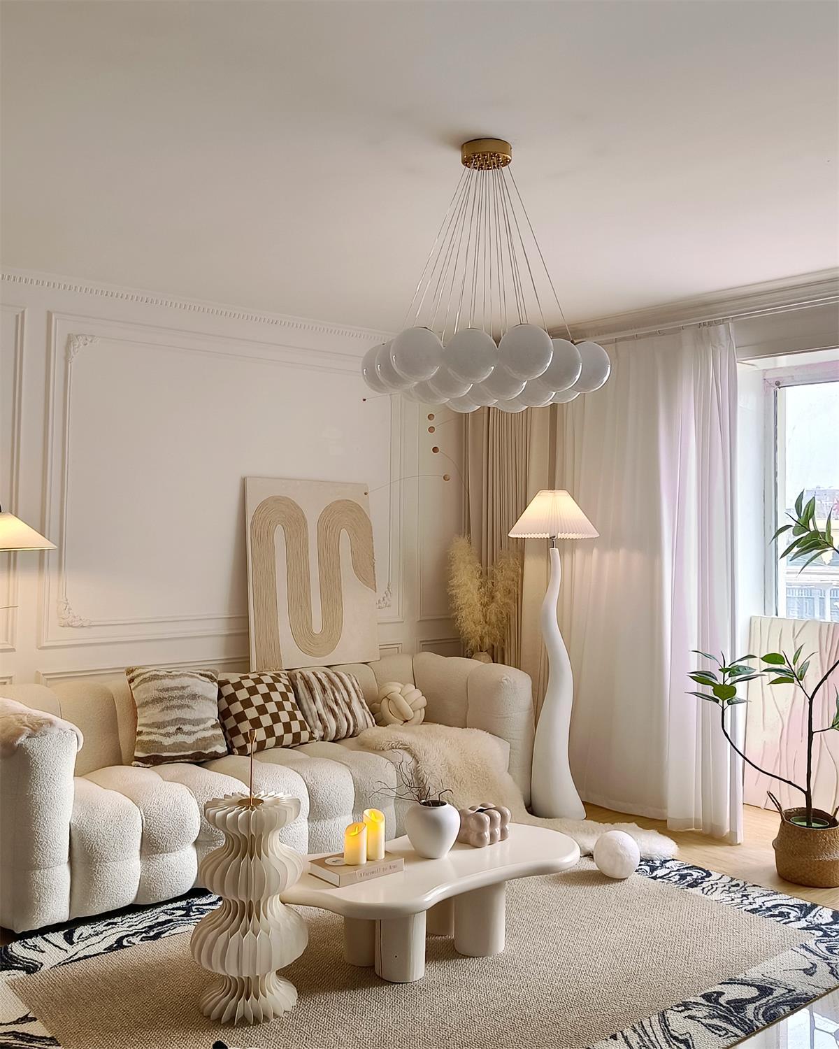 Modern Organic Twisted Pleated Floor Lamp Handcrafted Resin Standing Light