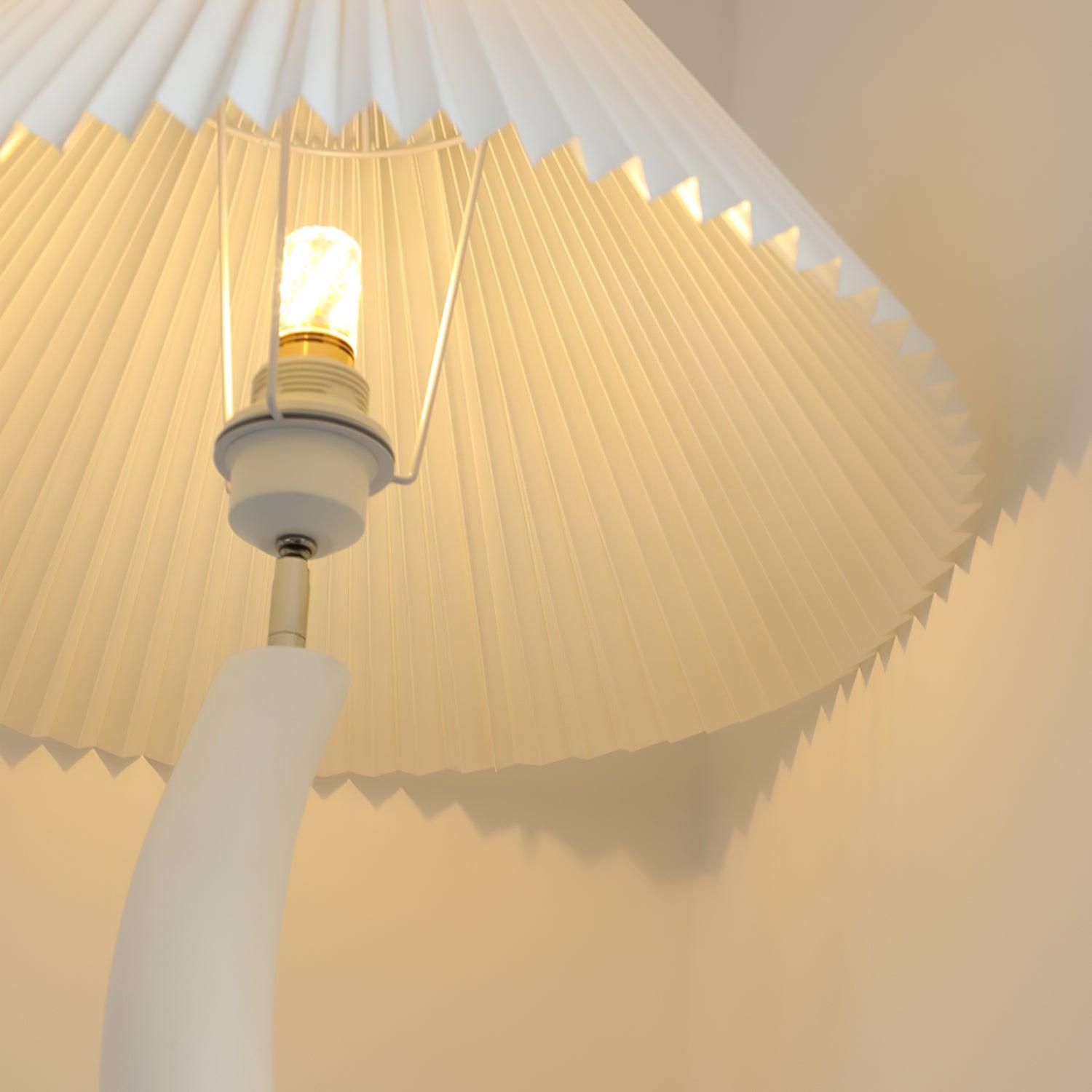 Modern Organic Twisted Pleated Floor Lamp Handcrafted Resin Standing Light