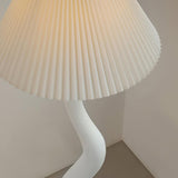 Modern Organic Twisted Pleated Floor Lamp Handcrafted Resin Standing Light