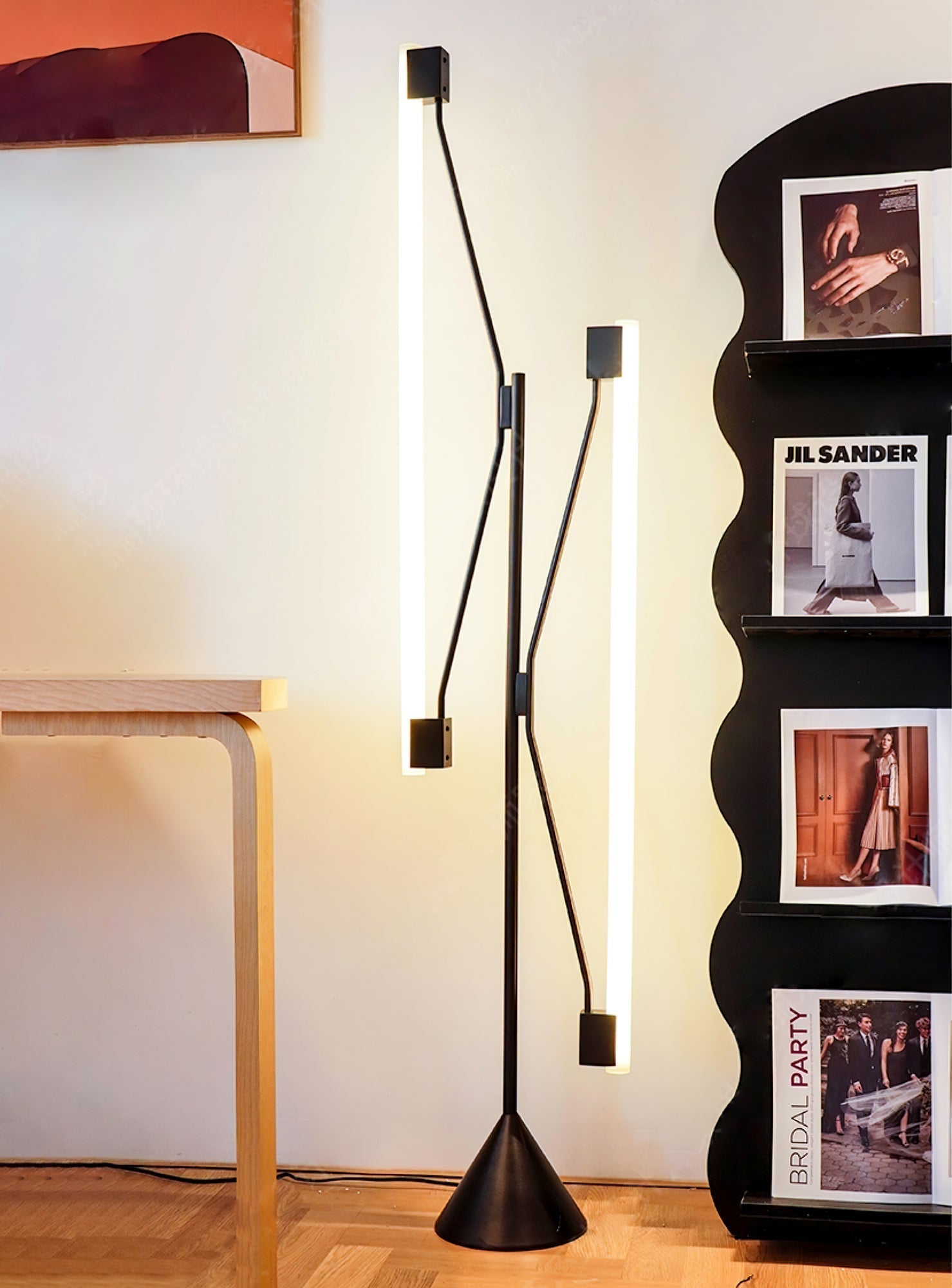 Dual Tube Modern LED Floor Lamp Minimalist Standing Light for Living Room and Office