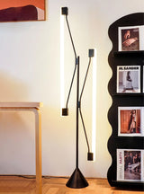 Dual Tube Modern LED Floor Lamp Minimalist Standing Light for Living Room and Office