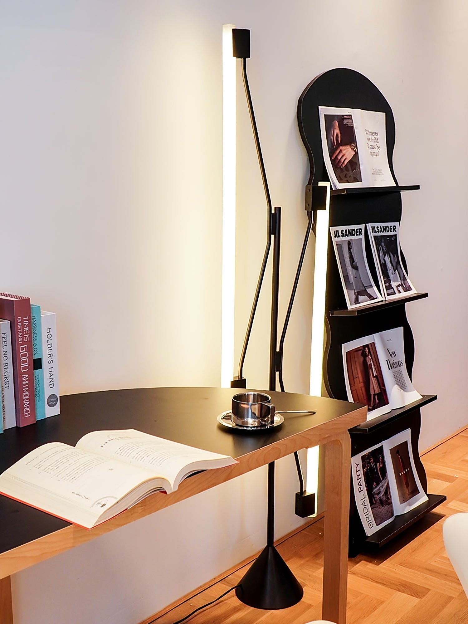 Dual Tube Modern LED Floor Lamp Minimalist Standing Light for Living Room and Office